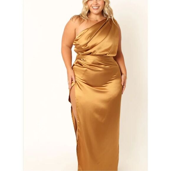 Petal & Pup Dresses & Skirts - Petal & Pup NADIA ONE SHOULDER MAXI DRESS Bronze Nwot Size 12